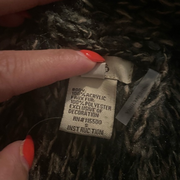 Escio Sleeveless Sweater Vest Small – Mixed Neutral Tone Knit with Fringe - Picture 9 of 13